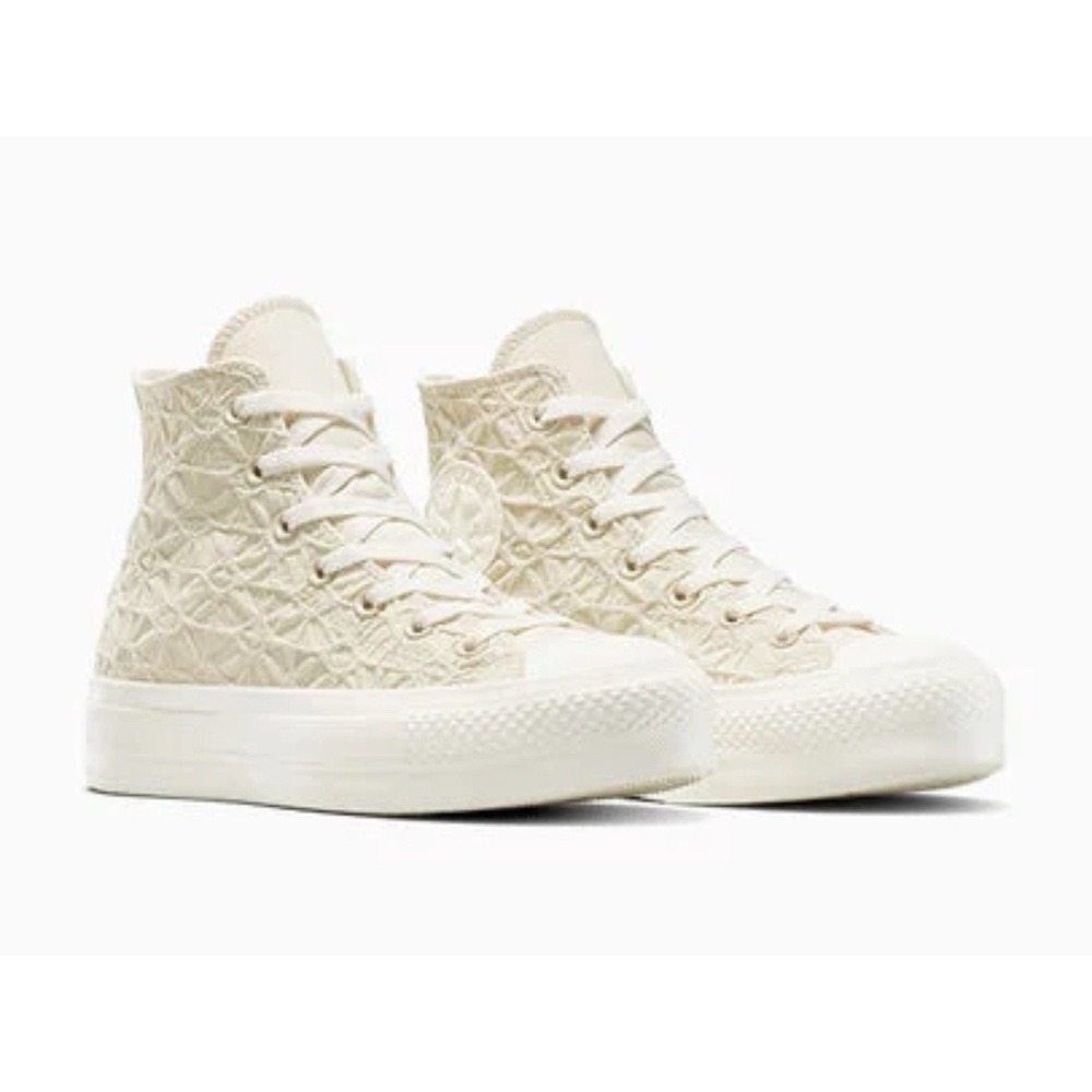 Converse CTAS Lift Hi Textured Dune/Egret Women's Sz 8 A13523C - Picture 3 of 8